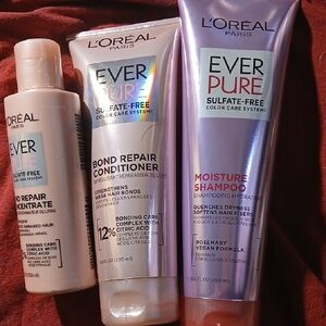 L'Oreal Ever Pure Hair Sulfate Free BOND RPR CONCENTRATE, CONDITIONER & MOISTURE